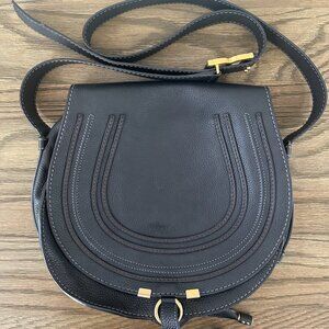 Chloe - Marcie Medium Crossbody Bag in Black Grained Calfskin
